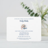 Cartons Réponse Blue Nautical Anchor Birthday Details QR Code (Debout devant)