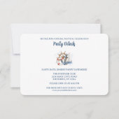 Cartons Réponse Blue Nautical Anchor Birthday Details QR Code (Devant)