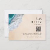 Cartons Réponse Blue Ocean Waves Plage tropicale Mariage (Devant)