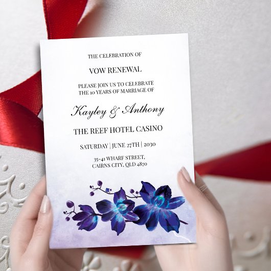 Cartons Réponse Blue Orchid Tropical Vow Renewal