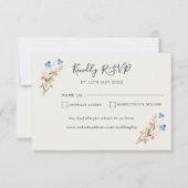 Cartons Réponse Blue Pink Wildflowers Response Card (Devant)