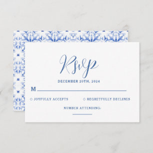 Cartons Réponse Blue Santorini Grèce Destination Mariage