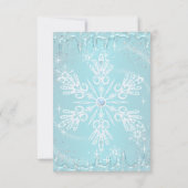 Cartons Réponse Blue Snowflake Winter Wonderland Sweet 16 Invitati (Dos)