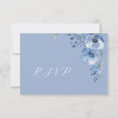 Cartons Réponse Blue Watercolor Wedding (Dos)