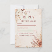 Cartons Réponse Blush Botanique Élégant Rustique (Devant)