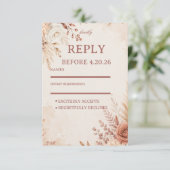 Cartons Réponse Blush Botanique Élégant Rustique (Debout devant)