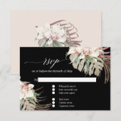 Cartons Réponse Blush de feuille tropicale à orchidée blanche Flor (Devant / Derrière)