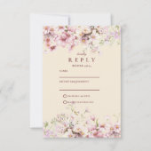 Cartons Réponse Blush Floral Garden Wedding (Devant)