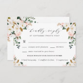 Cartons Réponse Blush Meice Choice Gold et White Magnolia Mariage (Devant / Derrière)