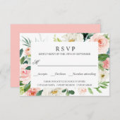 Cartons Réponse Blush moderne | CHOIX DE REPAS DE MARIAGE DE CADRE (Devant / Derrière)