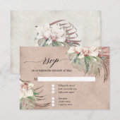 Cartons Réponse Blush Orchidée Blanche Florale Tropicale Végétal R (Devant / Derrière)