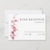 Cartons Réponse Blush Pink Cherry Blossom QR Code Wedding (Devant)