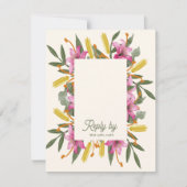 Cartons Réponse Blush Pink Lily QR Code Botanical Floral Wedding (Devant)