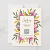 Cartons Réponse Blush Pink Lily QR Code Botanical Floral Wedding (Dos)