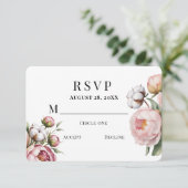 Cartons Réponse Blush Pink Peony and Cotton Wedding (Debout devant)