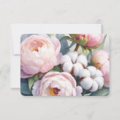 Cartons Réponse Blush Pink Peony and Cotton Wedding (Dos)