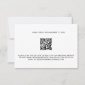 Cartons Réponse Blush Pink Peony Coral Red QR Code Wedding (Dos)