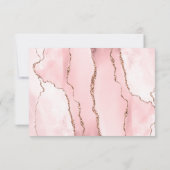 Cartons Réponse Blush Pink Rose Gold Agate Dark Wedding (Dos)
