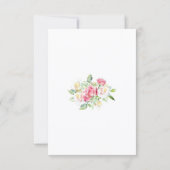 Cartons Réponse Blush Pink Watercolor Roses QR Code Wedding (Dos)