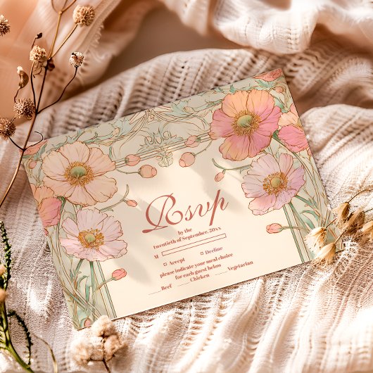 Cartons Réponse Blush Poppy Quinceañera Celebration