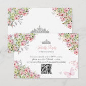 Cartons Réponse Blush Rose et Papillon Floral Vert Quinceañera (Devant / Derrière)