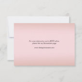 Cartons Réponse Blush Rose Floral Papillon Doré Quinceanera (Dos)