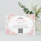 Cartons Réponse Blush Rose Quinceañera Papillon Argenté (Debout devant)