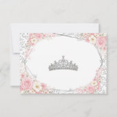 Cartons Réponse Blush Rose Quinceañera Papillon Argenté (Dos)