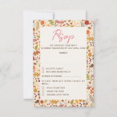 Cartons Réponse Bohème séché Rustique Floral Automne Falls Mariage (Devant)