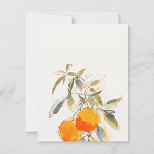 Cartons Réponse Boho Abstrait Sketchy Orange Garden Mariage (Dos)