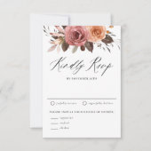 Cartons Réponse Boho Aquarelle Chute Fleurs Mariage (Devant)