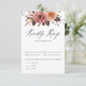 Cartons Réponse Boho Aquarelle Chute Fleurs Mariage (Debout devant)
