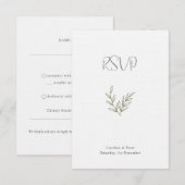 Cartons Réponse Boho Bamboo Feuille Botanique Vert doux et élégant (Devant / Derrière)