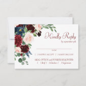 Cartons Réponse Boho Bloom | Elégante Bourgogne et arbre bleu mari (Devant)