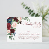 Cartons Réponse Boho Bloom | Elégante Bourgogne et arbre bleu mari (Debout devant)