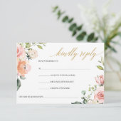 Cartons Réponse Boho Blush rose Floral Rose Gold Géométrique (Debout devant)