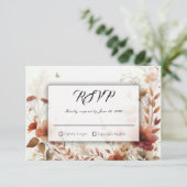 Cartons Réponse Boho Browns with Butterflies Floral Wedding (Debout devant)