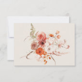 Cartons Réponse Boho Brûlé Orange Chute Floral Monogramme Beige (Dos)