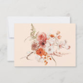 Cartons Réponse Boho Brûlé Orange Chute Floral Monogramme Pêche (Dos)
