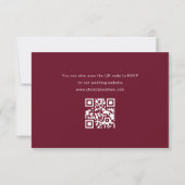 Cartons Réponse Boho Burgundy Winter Holiday Mariage QR Code (Dos)
