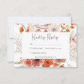 Cartons Réponse Boho Burnt Orange Fall Floral Blanc (Devant)