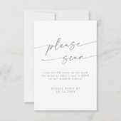 Cartons Réponse Boho Chic Ardoise Bleu QR Détails du code (Devant)