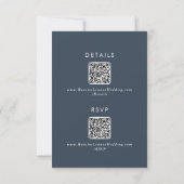Cartons Réponse Boho Chic Dark Navy Bleu QR Code Détails (Dos)