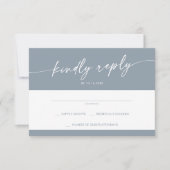 Cartons Réponse Boho Chic Dusty Blue Simple Mariage (Devant)
