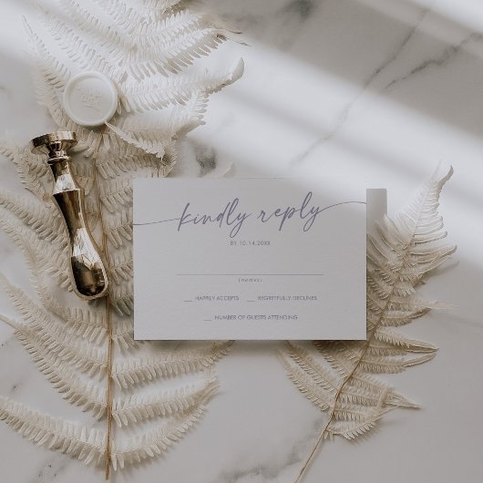 Cartons Réponse Boho Chic Dusty Purple Simple Mariage