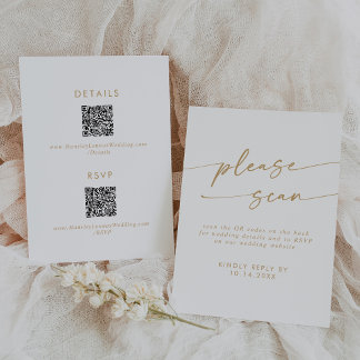 Cartons Réponse Boho Chic Gold et White QR Code Détails