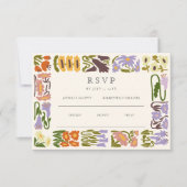 Cartons Réponse Boho Chic Mariage coloré moderne (Devant)