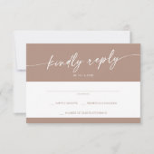 Cartons Réponse Boho Chic Neutral Taupe Simple Mariage (Devant)