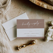 Cartons Réponse Boho Chic Neutral Taupe Simple Mariage
