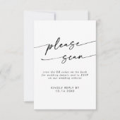 Cartons Réponse Boho Chic noir et blanc QR Code Détails et (Devant)